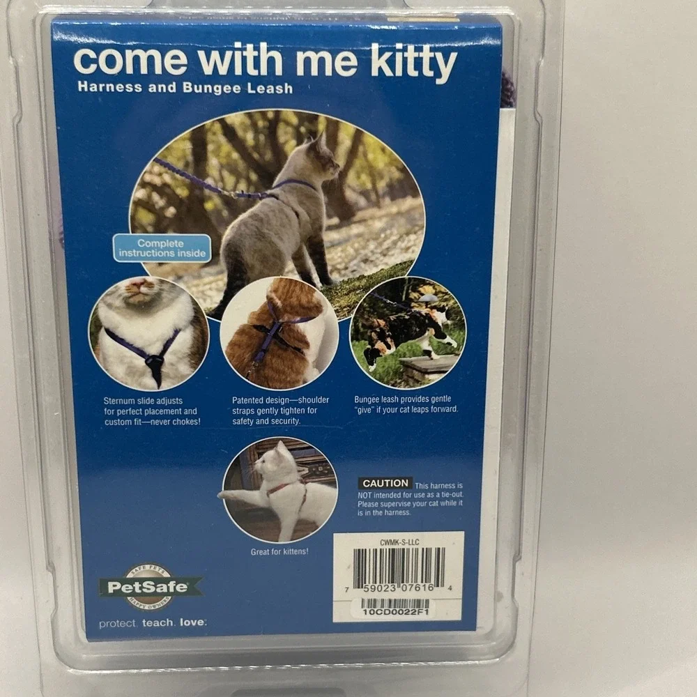 PetSafe Come With Me Kitty Harness & Bungee Leash – Small – Lilac/Deep Purpl